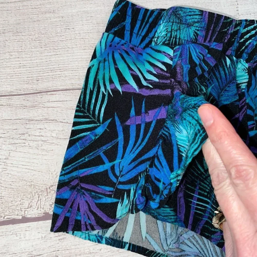 Justice tropical print ruffle front pull on shorts girls sz 7